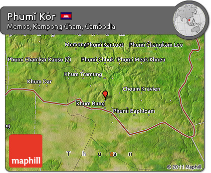Satellite Map of Phumĭ Kôr