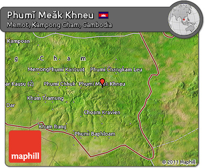 Satellite Map of Phumĭ Meăk Khneu