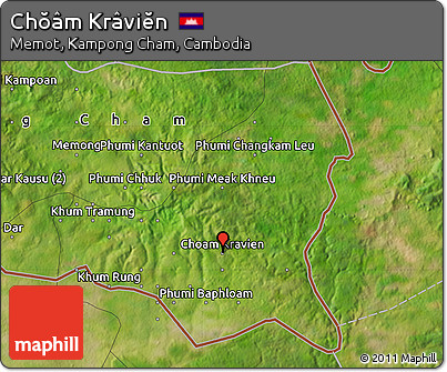 Satellite Map of Chŏâm Krâviĕn