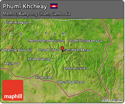 Satellite Map of Phumĭ Khchéay