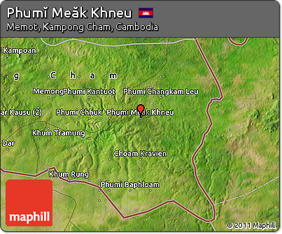 Satellite Map of Phumĭ Meăk Khneu