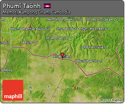 Satellite Map of Phumĭ Taônh
