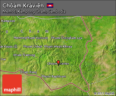 Satellite Map of Chŏâm Krâviĕn