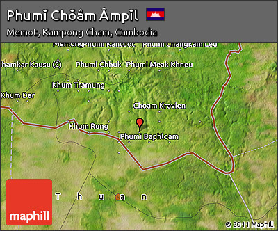 Satellite Map of Phumĭ Chŏâm Âmpĭl