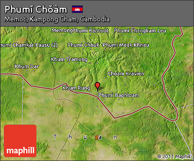 Satellite Map of Phumĭ Chŏâm