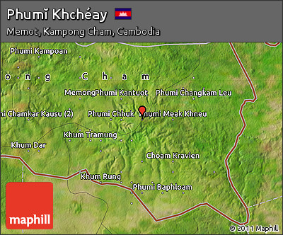 Satellite Map of Phumĭ Khchéay