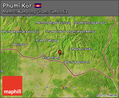Satellite Map of Phumĭ Kôr
