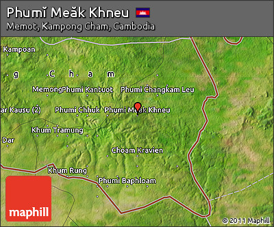Satellite Map of Phumĭ Meăk Khneu