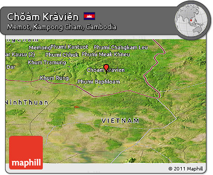 Satellite Panoramic Map of Chŏâm Krâviĕn