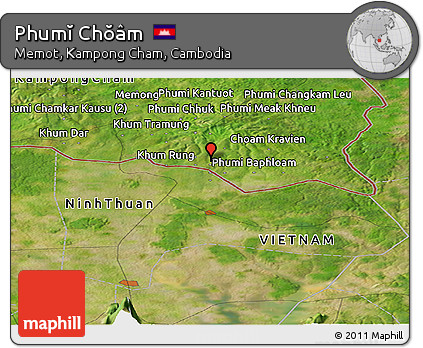 Satellite Panoramic Map of Phumĭ Chŏâm