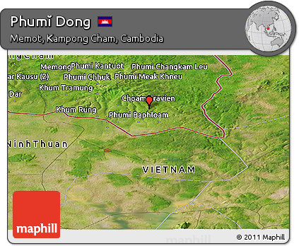 Satellite Panoramic Map of Phumĭ Dong