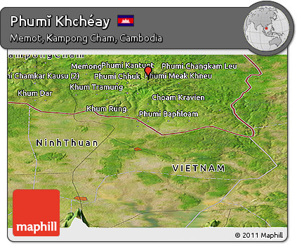 Satellite Panoramic Map of Phumĭ Khchéay