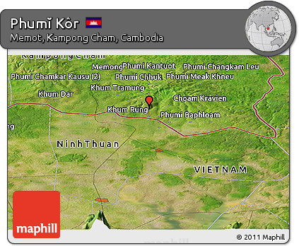 Satellite Panoramic Map of Phumĭ Kôr