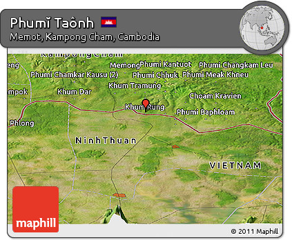 Satellite Panoramic Map of Phumĭ Taônh