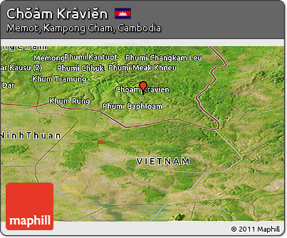 Satellite Panoramic Map of Chŏâm Krâviĕn