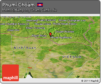 Satellite Panoramic Map of Phumĭ Chŏâm