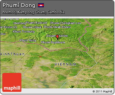 Satellite Panoramic Map of Phumĭ Dong