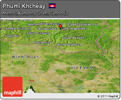 Satellite Panoramic Map of Phumĭ Khchéay