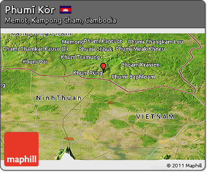 Satellite Panoramic Map of Phumĭ Kôr