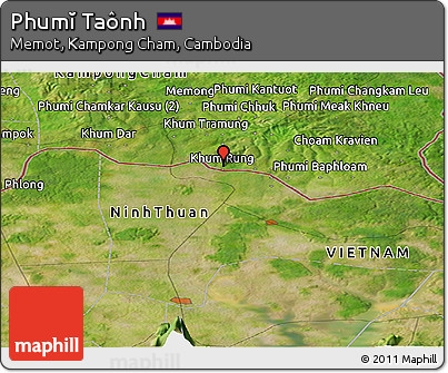Satellite Panoramic Map of Phumĭ Taônh