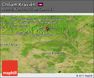Satellite Panoramic Map of Chŏâm Krâviĕn