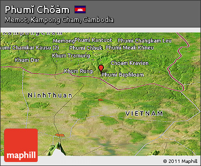 Satellite Panoramic Map of Phumĭ Chŏâm