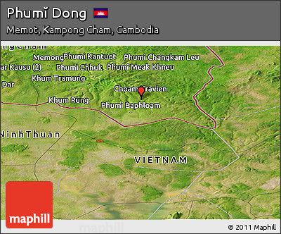 Satellite Panoramic Map of Phumĭ Dong
