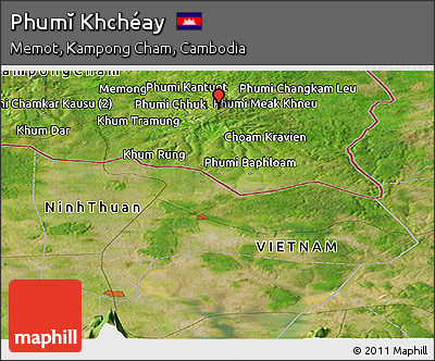 Satellite Panoramic Map of Phumĭ Khchéay