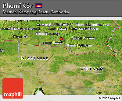 Satellite Panoramic Map of Phumĭ Kôr