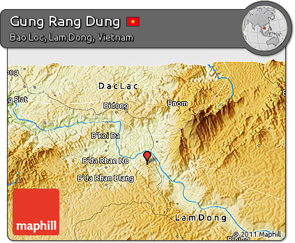 Physical 3D Map of Gung Rang Dung