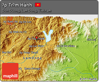 Physical 3D Map of Ấp Trạm Hành