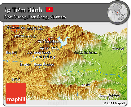 Physical Panoramic Map of Ấp Trạm Hành