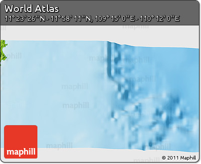 Physical 3D Map of the Area around 11° 40' 49" N, 109° 43' 29" E