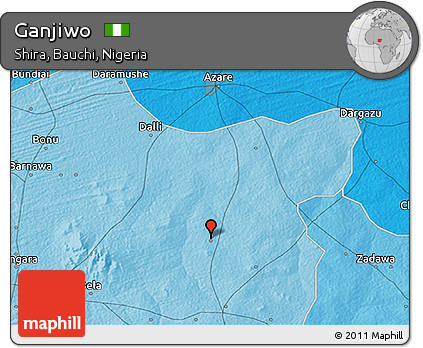 Political 3D Map of Ganjiwo