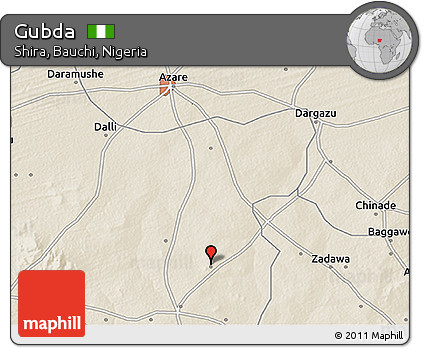 Shaded Relief 3D Map of Gubda