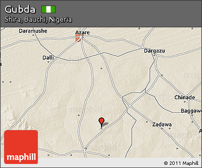 Shaded Relief 3D Map of Gubda