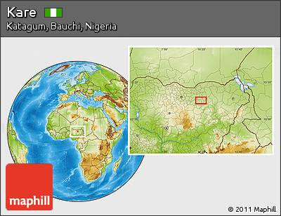 Physical Location Map of Kare