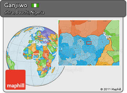 Political Location Map of Ganjiwo