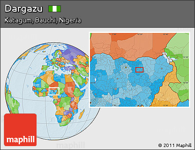 Political Location Map of Dargazu