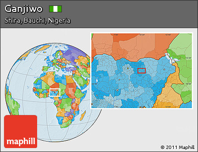 Political Location Map of Ganjiwo
