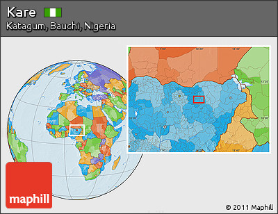Political Location Map of Kare