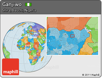 Political Location Map of Ganjiwo