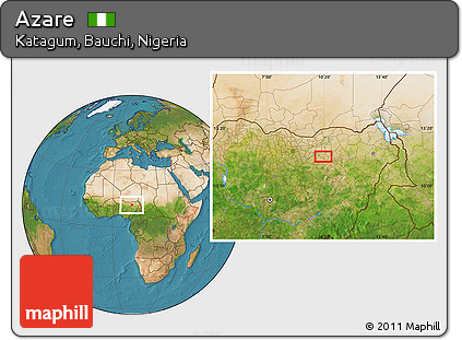 Satellite Location Map of Azare
