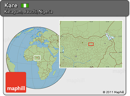 Savanna Style Location Map of Kare