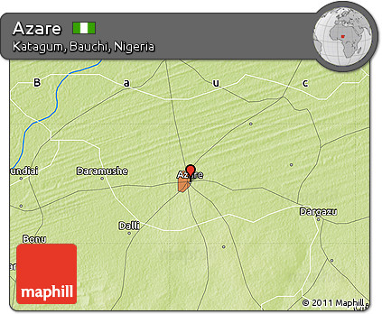 Physical Map of Azare