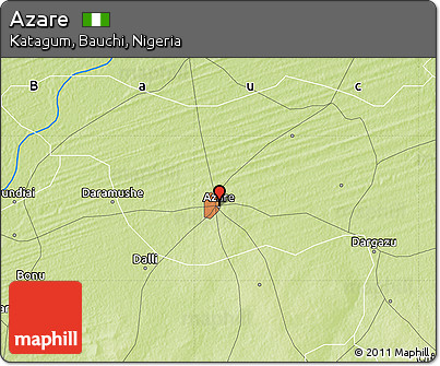 Physical Map of Azare