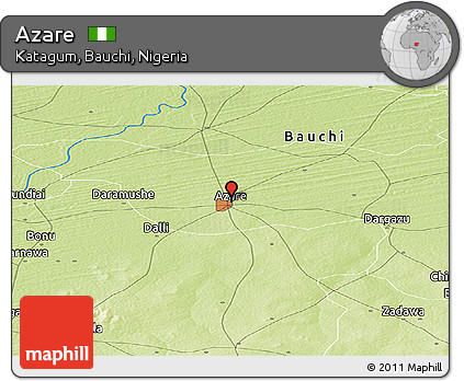Physical Panoramic Map of Azare
