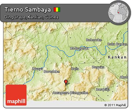 Physical 3D Map of Tierno Sambaya