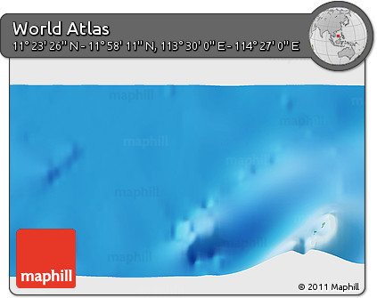 Physical 3D Map of the Area around 11° 40' 49" N, 113° 58' 29" E