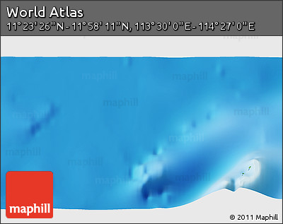 Physical 3D Map of the Area around 11° 40' 49" N, 113° 58' 29" E
